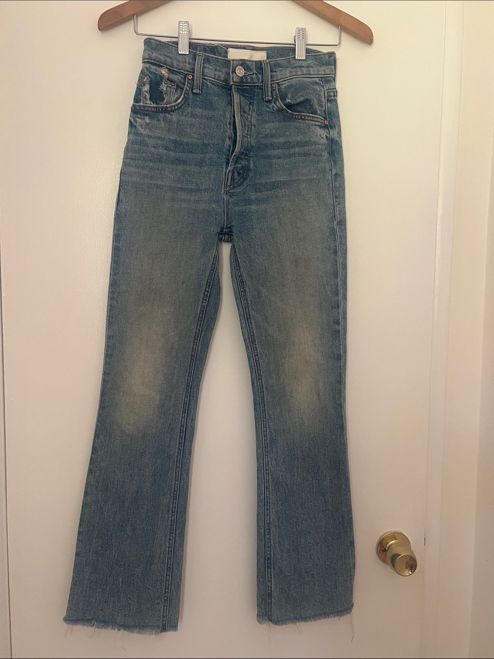 MOTHER frayed hem jeans